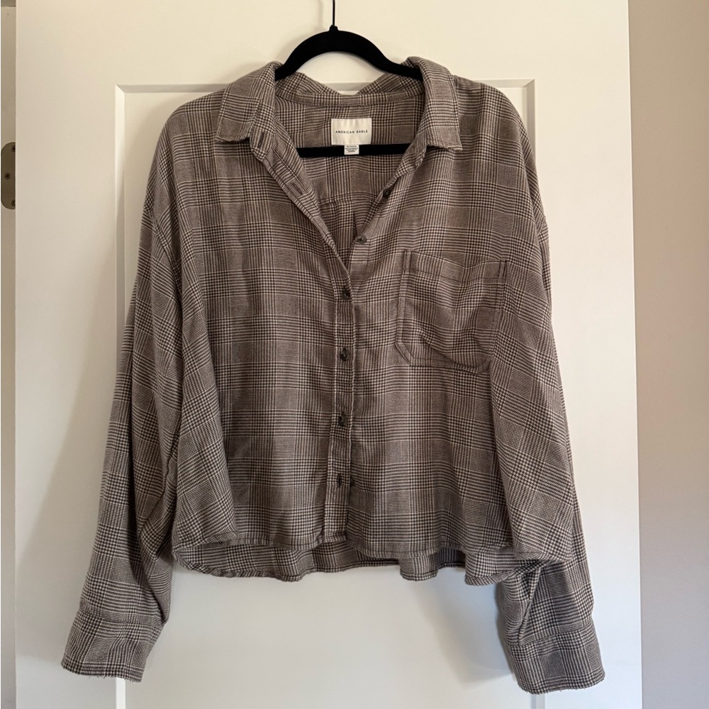 American Eagle Cropped Flannel